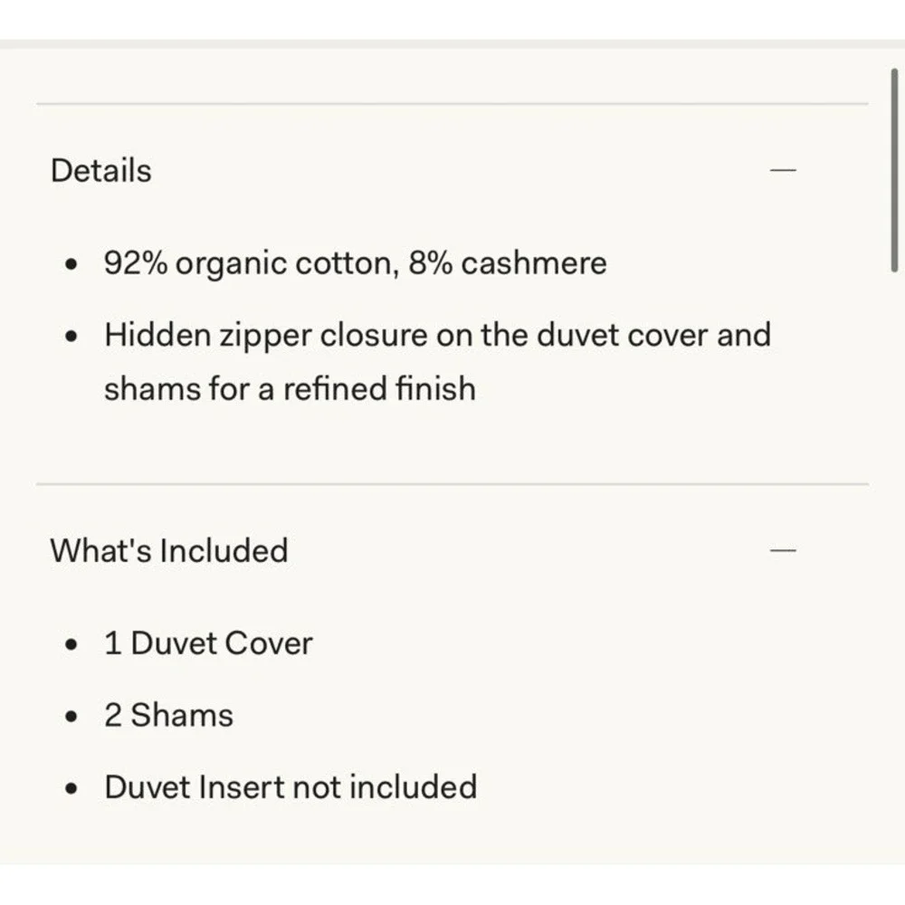 Boll & Branch Elysian Cotton Cashmere Duvet Set King/Cal King Cream/Pewter $594